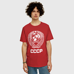 Футболка оверсайз мужская Герб СССР, цвет: красный — фото 2