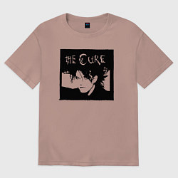 Футболка оверсайз мужская The Cure Роберт Смит, цвет: пыльно-розовый