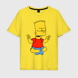 Мужская футболка оверсайз Барт Симпсон - сидит со скрещенными пальцами