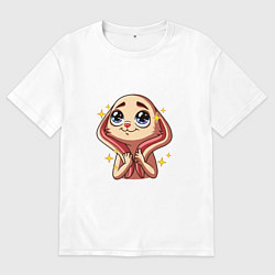 Мужская футболка оверсайз Восхищенная зайка