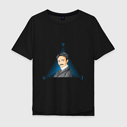 Мужская футболка оверсайз Тайное число Николы Тесла
