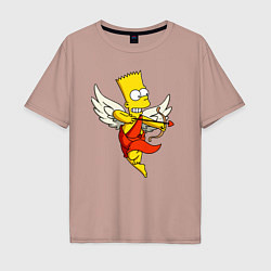 Мужская футболка оверсайз Барт Симпсон - купидон
