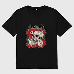 Футболка оверсайз мужская American metal band, цвет: черный