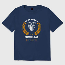 Мужская футболка оверсайз Лого Sevilla и надпись legendary football club