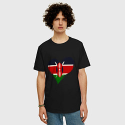 Футболка оверсайз мужская Сердце - Кения, цвет: черный — фото 2