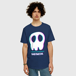Футболка оверсайз мужская Babymetal glitch rock, цвет: тёмно-синий — фото 2