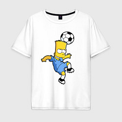 Футболка оверсайз мужская Барт Симпсон - игра головой!, цвет: белый