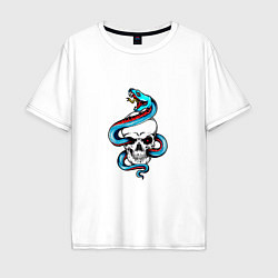 Мужская футболка оверсайз Snake in the skull