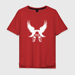 Футболка оверсайз мужская Hollywood Undead - две птице, цвет: красный