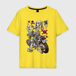 Мужская футболка оверсайз Anime biker girl