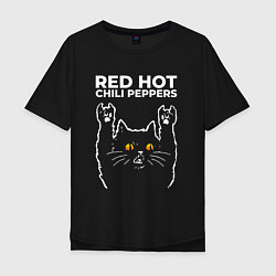 Мужская футболка оверсайз Red Hot Chili Peppers rock cat
