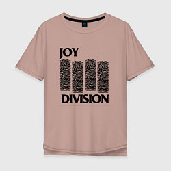 Футболка оверсайз мужская Joy Division - rock, цвет: пыльно-розовый
