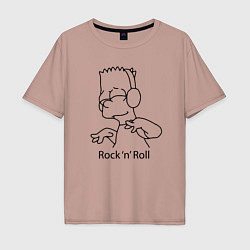 Мужская футболка оверсайз Bart Simpson - Rock n Roll