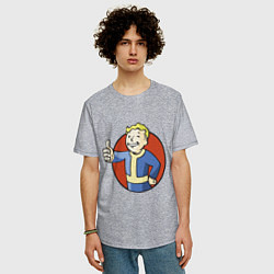 Футболка оверсайз мужская Vault boy like, цвет: меланж — фото 2