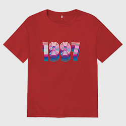 Футболка оверсайз мужская 1997 год ретро неон, цвет: красный