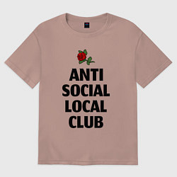 Футболка оверсайз мужская Anti social local club, цвет: пыльно-розовый