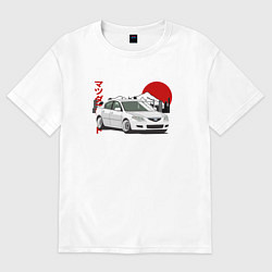 Футболка оверсайз мужская Mazda 3 bk JDM Retro, цвет: белый