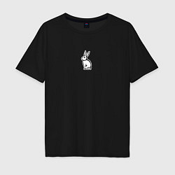 Мужская футболка оверсайз Кролик - Minimal Art