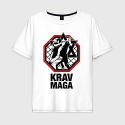 Футболка оверсайз мужская Krav-maga ring, цвет: белый