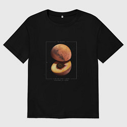 Футболка оверсайз мужская Планета Марс персик в разрезе, цвет: черный