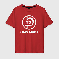 Футболка оверсайз мужская Krav maga hand-to-hand combat emblem, цвет: красный