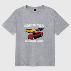 Футболка оверсайз мужская Dodge American Muscle Car, цвет: меланж