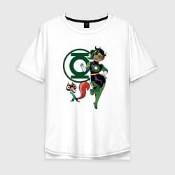 Футболка оверсайз мужская Белка Зеленого фонаря DC Лига Суперпитомцы, цвет: белый
