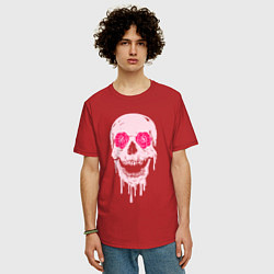 Футболка оверсайз мужская Jolly skull, цвет: красный — фото 2