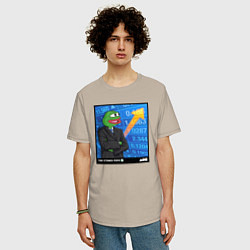 Футболка оверсайз мужская Pepe Stonks, цвет: миндальный — фото 2