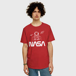 Футболка оверсайз мужская Nasa - космонавт, цвет: красный — фото 2