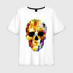 Футболка оверсайз мужская Color skull - sketch, цвет: белый