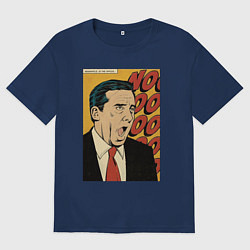 Футболка оверсайз мужская Майкл кричит нееееет - Офис, цвет: тёмно-синий