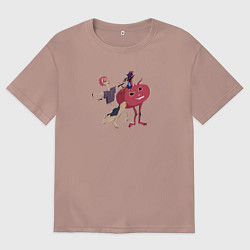 Футболка оверсайз мужская Человек-лицо Art, цвет: пыльно-розовый