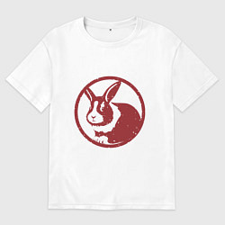 Футболка оверсайз мужская Red Rabbit, цвет: белый