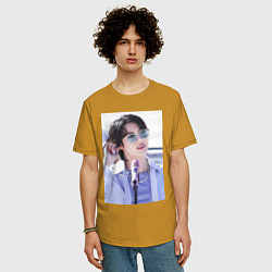 Футболка оверсайз мужская Мировой красавчик Джин, цвет: горчичный — фото 2