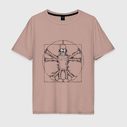 Мужская футболка оверсайз Vitruvian Bender