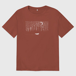 Футболка оверсайз мужская Звездная Лиса, цвет: кирпичный