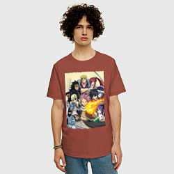 Футболка оверсайз мужская Fairy Tail heroes, цвет: кирпичный — фото 2