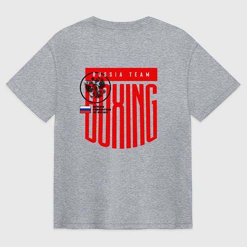 Мужская футболка оверсайз Boxing federation of Russia / Меланж – фото 2