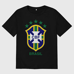 Футболка оверсайз мужская Brasil CBF, цвет: черный