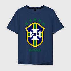 Футболка оверсайз мужская Brasil CBF, цвет: тёмно-синий