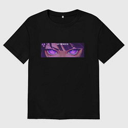 Футболка оверсайз мужская Бог вечности - Шогун Райден, цвет: черный