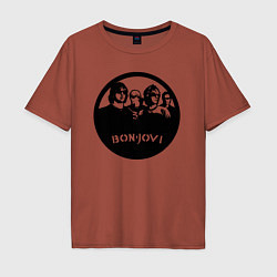 Футболка оверсайз мужская Bon Jovi rock, цвет: кирпичный