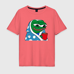 Мужская футболка оверсайз Frog Pepe мем