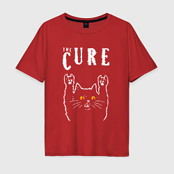 Футболка оверсайз мужская The Cure rock cat, цвет: красный