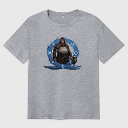 Футболка оверсайз мужская Тор GoW Ragnarok, цвет: меланж