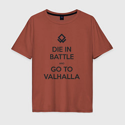 Футболка оверсайз мужская Go to Valhalla, цвет: кирпичный