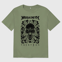 Футболка оверсайз мужская Megadeth Thirteen, цвет: авокадо