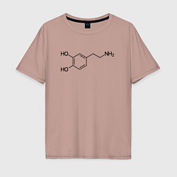 Футболка оверсайз мужская Дофаминчик, цвет: пыльно-розовый