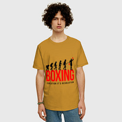 Футболка оверсайз мужская Boxing evolution, цвет: горчичный — фото 2